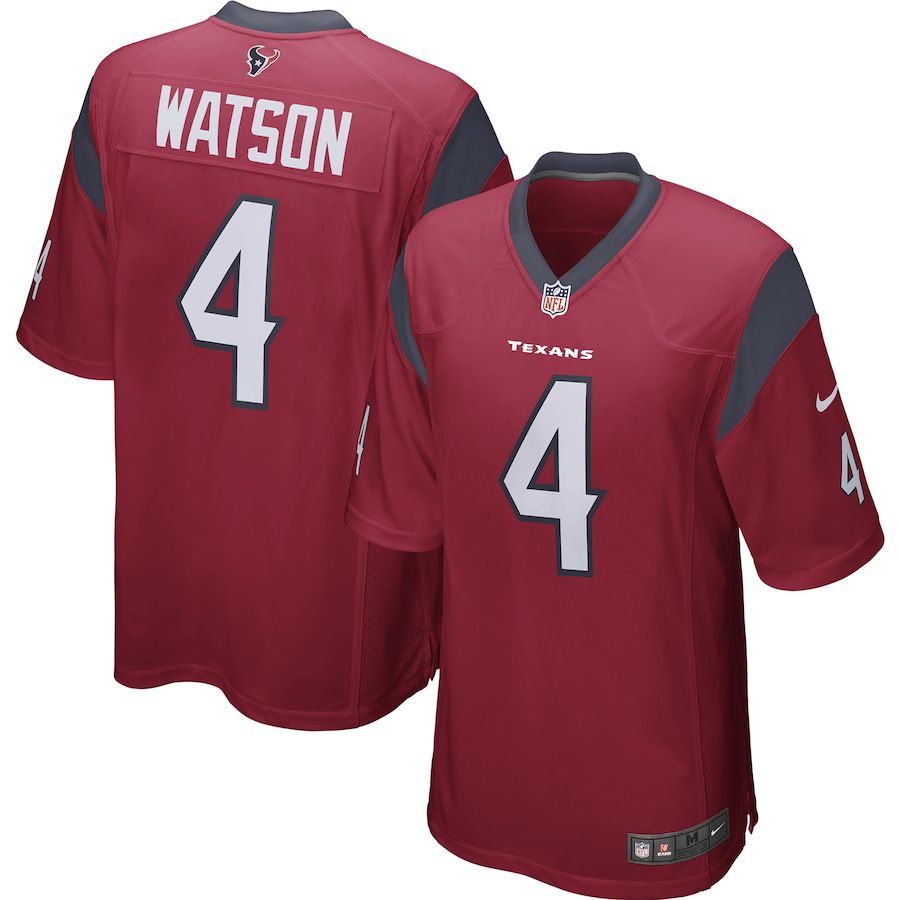 Men Houston Texans 4 Deshaun Watson Red Nike Player Game NFL Jersey